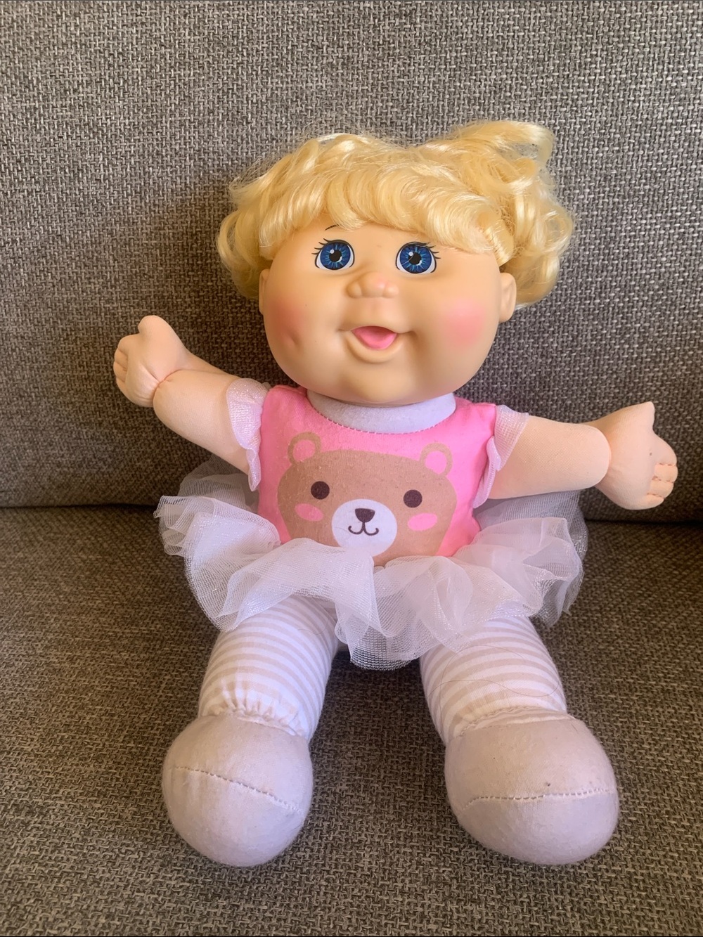 Cabbage Patch Kids Plush Baby Ballerina Doll wearing Teddy Bear Tutu